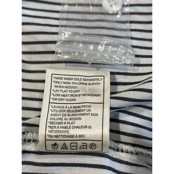 Steve Madden Striped Button Up Oversized Cotton Shirt Women's Size S Goth Retro - Picture 6 of 8